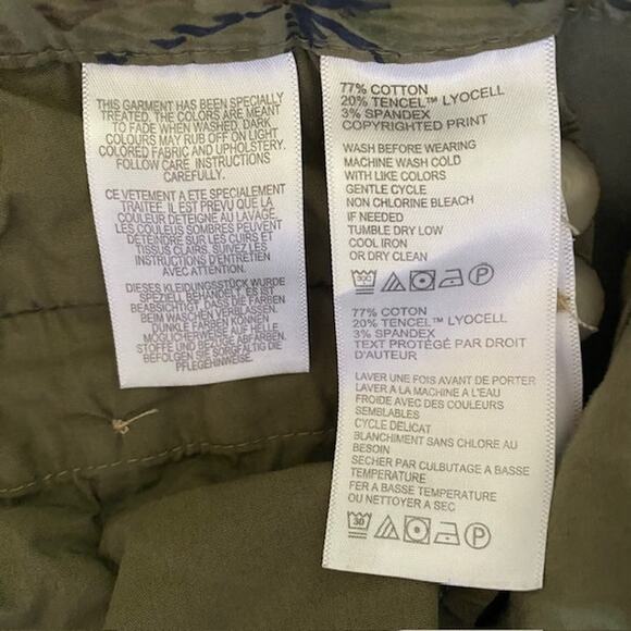 Tommy Bahama Straight Leg Pants Green Tropical‎ Floral Palm Print Women's 6 - Picture 9 of 11